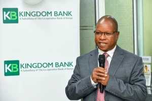 Godfrey Mburia, Director Co-operative Bank of Kenya speaking during the event.